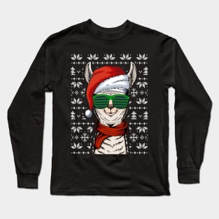 Llama Santa - Ugly Christmas Sweater - Llama Christmas Gift Long Sleeve T-Shirt